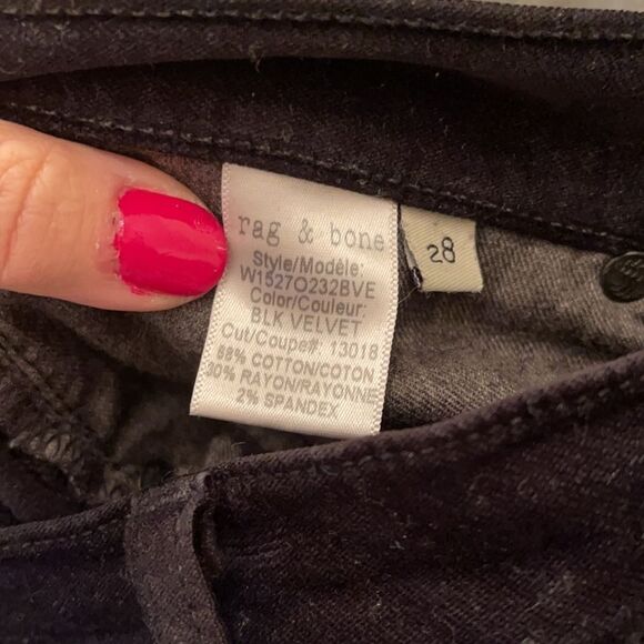 Rag & Bone 28 *VELVET* Stretch Capri Zipper Ankle Capri Jeans - Picture 8 of 12